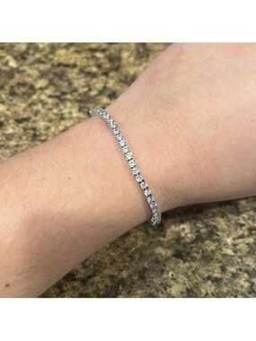 Platinum Plated CZ Bolo Tennis Bracelet